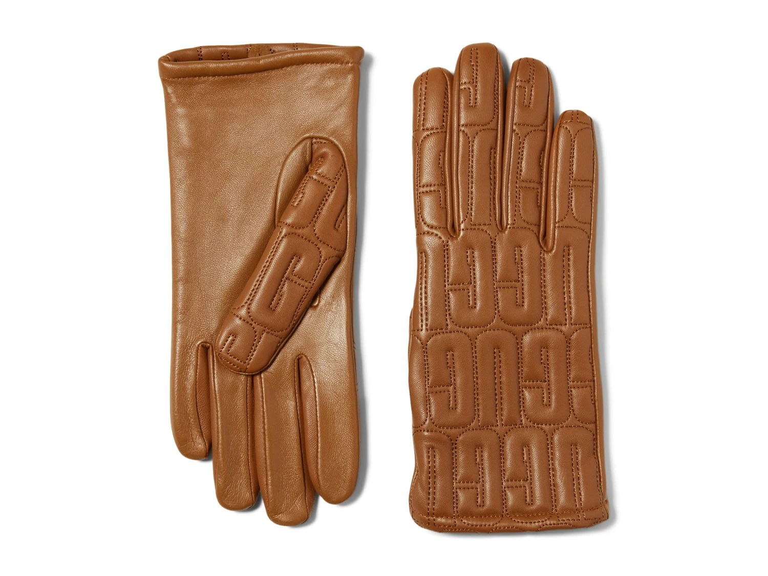 UGG Leather Quilted Logo Gloves With Conductive Tech Palm 3 UGG Leather Quilted Logo Gloves With Conductive Tech Palm